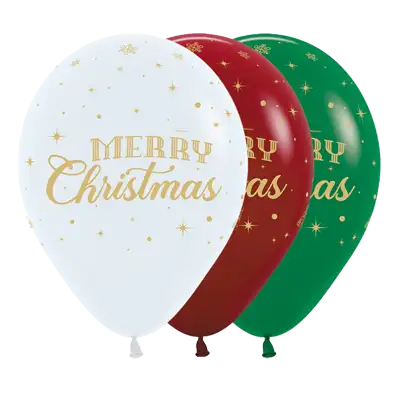 センペルテックス ラウンド 12インチ メリークリスマス 3色アソート